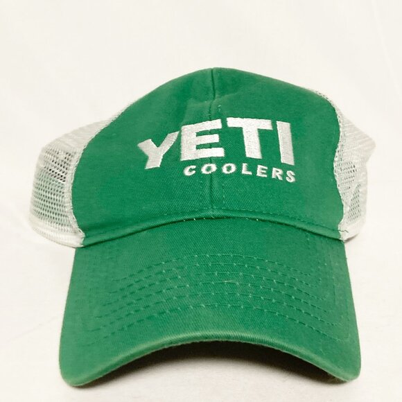 Yeti Coolers Green & White Snapback Trucker Hat - Picture 1 of 7